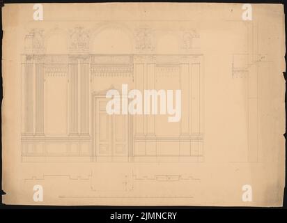 Knoblauch Eduard (1801-1865), Palais Arnim à Berlin (1857-1858): Wall Design Festival (?), View. Encre et crayon, 56,7 x 77,7 cm (y compris les bords de numérisation) Banque D'Images