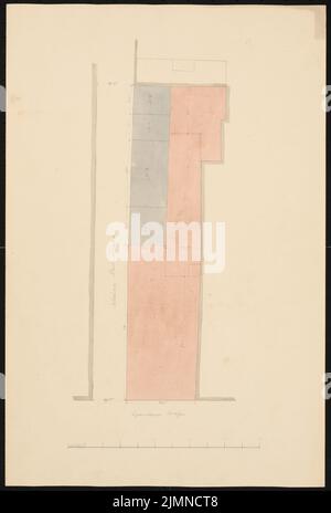 Knoblauch Eduard (1801-1865), Mietshäuser Kleine Poststraße 1-4 à Berlin (1834-1837): Plan du site. Aquarelle de Tusche, 48 x 32,4 cm (y compris les bords de numérisation) Banque D'Images