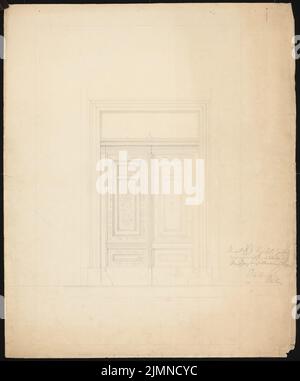 Knoblauch Eduard (1801-1865), Palais Arnim à Berlin (1857-1858): Porte, vue. Crayon, 72,6 x 60,3 cm (y compris les bords de numérisation) Banque D'Images