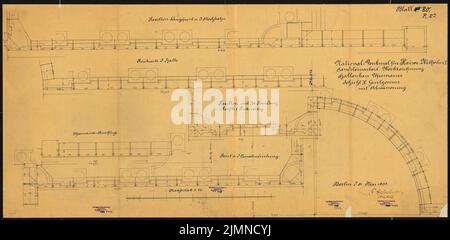 Halmhuber Gustav (1862-1936), monument à l'empereur Guillaume I. à Berlin (31 mai 1895): Couche 10, mur de banque 1:25. Encre sur transparent, 66,6 x 136,4 cm (y compris les bords de numérisation) Banque D'Images