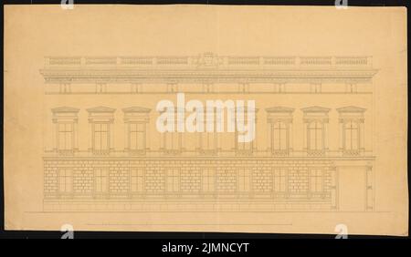 Knoblauch Eduard (1801-1865), Palais Arnim à Berlin (1857-1858) : vue de face. Encre, 47,8 x 82,2 cm (y compris les bords de numérisation) Banque D'Images