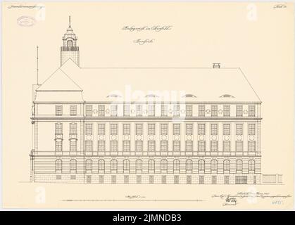 Thoemer Paul (1851-1918), Cour de district d'Elberfeld (03,1909) : intention nord 1 : 100. Lithographie, 50,4 x 70,3 cm (y compris les bords de balayage) Banque D'Images