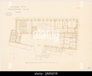 Architecte inconnu, 2nd Institut physiologique de l'Université de Göttingen (sans dat.): Plan d'étage rez-de-chaussée 1: 100. Lithographie, 52,6 x 67,7 cm (y compris les bords de balayage) Banque D'Images