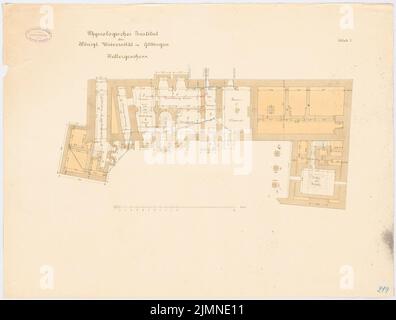 Architecte inconnu, 2nd Institut physiologique de l'Université de Göttingen (sans dat.): Grundriss Keller 1: 100. Lithographie, 52 x 68,5 cm (y compris les bords de balayage) Banque D'Images