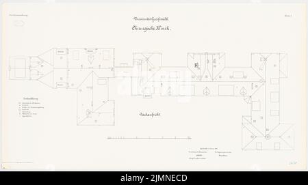 Architecte inconnu, Université de Greifswald. Clinique chirurgicale (1904): Plan d'étage supervision de toit 1: 100. Lithographie, 66,3 x 119 cm (y compris les bords de balayage) Banque D'Images