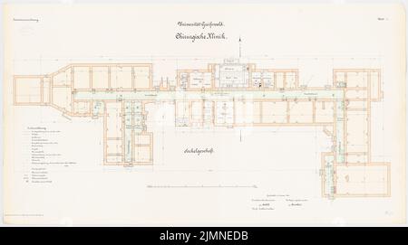 Architecte inconnu, Université de Greifswald. Clinique chirurgicale (1904): Plan d'étage étage étage 1: 150. Lithographie, 66,5 x 119,3 cm (y compris les bords de balayage) Banque D'Images