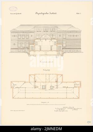 Architecte inconnu, Université de Greifswald. Clinique chirurgicale (1904) : vue du nord, vue de l'ouest, vue de l'est 1 : 100. Lithographie, 69,2 x 51,3 cm (y compris les bords de balayage) Banque D'Images