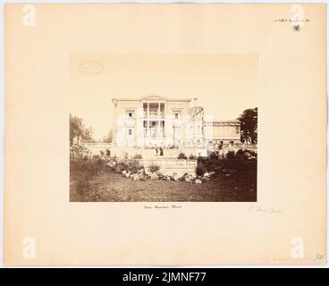 Lucae Richard (1829-1877), Villa Henschel, Kassel (1868-1868): Vue du jardin. Photo sur papier, 47 x 57,7 cm (bords de numérisation inclus) Banque D'Images