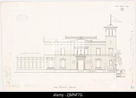 Lucae Richard (1829-1877), Villa Henschel, Kassel (1868) : supérieur. Encre sur carton, 34,8 x 51,6 cm (y compris les bords de numérisation) Banque D'Images