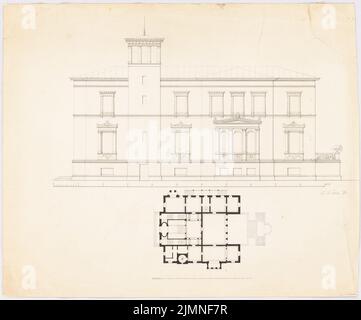 Lucae Richard (1829-1877), Villa (1876): Vue, plan d'étage. Encre sur papier, 47,6 x 57,3 cm (y compris les bords de numérisation) Banque D'Images