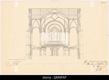 Orth August (1828-1901), Sionskirche, Berlin (25.04.1865): Vue d'orgue. Pression légère, 35,7 x 51,5 cm (y compris les bords de numérisation) Banque D'Images