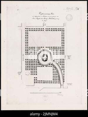 Lenné Peter (1789-1866), Bassinplatz à Potsdam (sans an) : plan d'embellissement. Photo, 57,2 x 45,2 cm (y compris les bords de numérisation) Banque D'Images