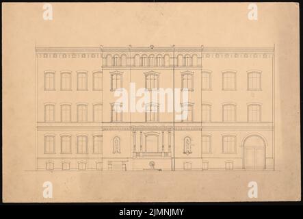 Knoblauch Eduard (1801-1865), château de trois étages (après 1848) : vue. Encre et crayon, 36 x 53,2 cm (y compris les bords de numérisation) Banque D'Images