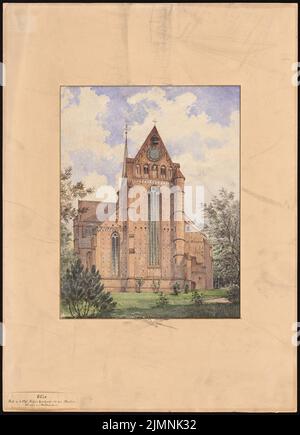 Elis Carl (1838-1889), Eglise de Doberan (08,1883) : vue du choeur. Aquarelle crayon sur la boîte, 58,7 x 42,5 cm (y compris les bords de numérisation) Banque D'Images