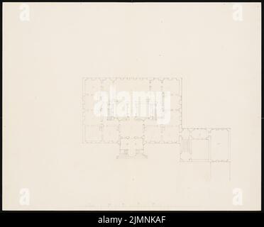 Knoblauch Eduard (1801-1865), manoir de Lauchstädt (env 1848): plan d'étage. Encre, 35 x 43,4 cm (y compris les bords de numérisation) Banque D'Images