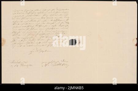 Knoblauch Eduard (1801-1865), manoir de Lauchstädt (env 1848): Lettre. Encre sur papier et cire à joint, 26,3 x 42,5 cm (y compris les bords de numérisation) Banque D'Images