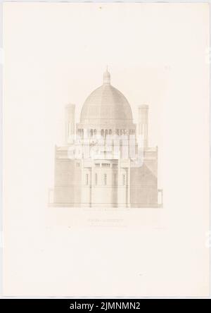 Lange Ludwig (1808-1868), église du Rédempteur à Athènes. (De: L. Lange, travaux d'architecture supérieure, 1846/1847) (1861): Choral View. Pression sur papier, 63,7 x 45 cm (y compris les bords de balayage) Lange Ludwig (1808-1868): Werke der höheren Baukunst, Darmstadt 1846/47. Erlöserkirche, Athènes Banque D'Images