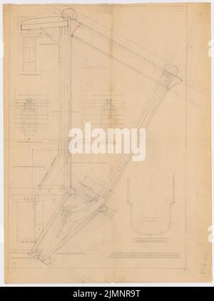 Poelzig Hans (1869-1936), salle de concert à Beuthen. Conversion (1927): Détail ferroviaire 1: 1. Crayon, crayon de couleur sur transparent, 150,8 x 112,6 cm (y compris les bords du scan) Poelzig Hans (1869-1936): Konzerthaus, Beuthen. Umbau Banque D'Images
