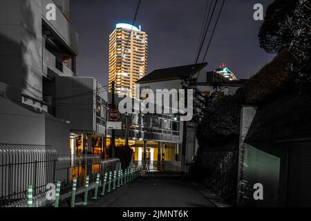 De Kanagawa-ku, vue nocturne de Yokohama-shi Banque D'Images