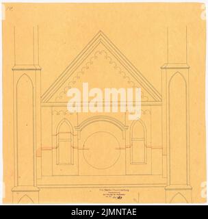 Lüdecke Carl Johann Bogislaw (1826-1894), église (sans année) : Giebel. Tusche aquarelle sur transparent, 36,5 x 37 cm (y compris les bords de balayage) Lüdecke Carl Johann Bogislaw (1826-1894): Kirche Banque D'Images