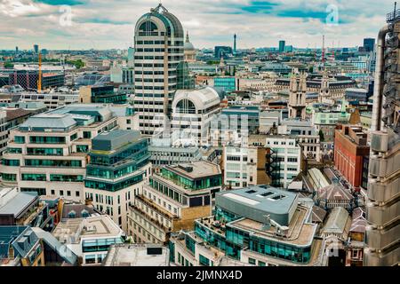 Vue sur le toit,Londres,20,Gracechurch Street,toit incurvé distinctif important,Ville de Londres Banque D'Images