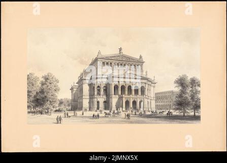 Lucae Richard (1829-1877), New Theatre (Opéra) à Francfort-sur-le-main (1872): Perspective View. Encre, crayon blanc sur papier, 63,9 x 95,1 cm (y compris les bords de numérisation) Lucae Richard (1829-1877): Neues Theatre (Oper), Francfort-sur-le-main Banque D'Images