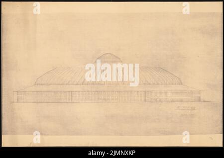 Poelzig Hans (1869-1936), piscine à Berlin (sans date) : vue sur le Hall 1 : 200. Rupture légère sur papier, 75,8 x 114,5 cm (y compris les bords de numérisation) Poelzig Hans (1869-1936): Thermenpalast, Berlin Banque D'Images