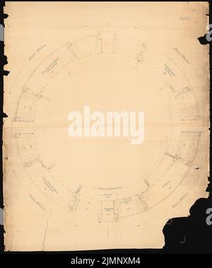 Poelzig Hans (1869-1936), piscine à Berlin (sans date): Plan d'étage 1: 200. Rupture légère sur papier, 128,7 x 107,7 cm (y compris les bords de numérisation) Poelzig Hans (1869-1936): Thermenpalast, Berlin Banque D'Images