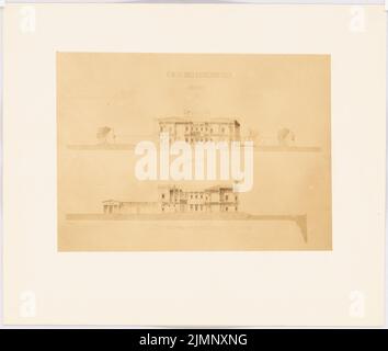 Lange Ludwig (1808-1868), villa royale (sans dat.) : section longitudinale, section transversale. Photo sur papier, 26 x 30,6 cm (y compris les bords de numérisation) Lange Ludwig (1808-1868): Königliche Villa Banque D'Images