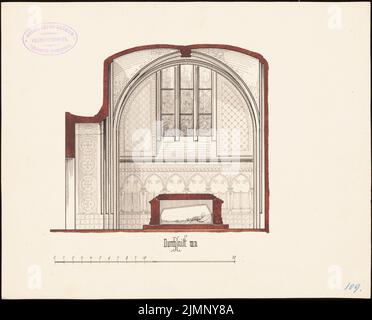 Martens Gustav Ludolf (1818-1872), chapelle de la crypte (sans année) : coupée. Tusche aquarelle sur la boîte, 24,7 x 30,6 cm (y compris les bords de balayage) Martens Gustav Ludolf (1818-1872): Gruftkapelle Banque D'Images