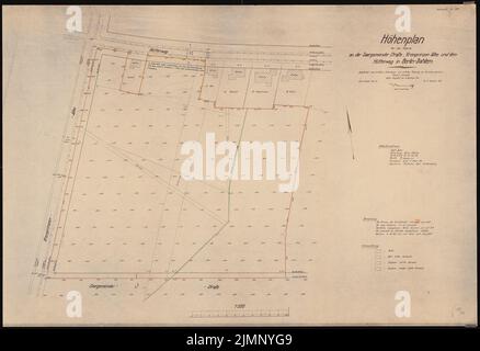 Poelzig Hans (1869-1936), caserne Air Circle Command II, Berlin-Dahlem (10.09.1935): Plan élevé pour le site de Saargemund Strasse, avenue crown prince et Hüttenweg 1: 500. Rupture de lumière sur papier?, 75,9 x 110,8 cm (y compris les bords de numérisation) Poelzig Hans (1869-1936): Kaserne Luftkreiskommando II, Berlin-Dahlem Banque D'Images