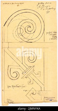 Lehmmübner Paul (1855-1916), District Suburetics à Prenzlau. (?) (1886) : fenêtre détail Keller 1 : 1. Encre sur transparent, 52,8 x 28,9 cm (y compris les bords de numérisation) Lehmgrübner Paul (1855-1916): Kreis-Ständehaus, Prenzlau (?) Banque D'Images