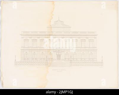 Lange Ludwig (1808-1868), musée de Leipzig. (Depuis : L. Lange, œuvres de l'architecture supérieure, 1860) (1856-1856) : vue de face supérieure. Pression sur carton, 50,1 x 67,1 cm (y compris les bords de balayage) Lange Ludwig (1808-1868): Werke der höheren Baukunst, Darmstadt 1860. Musée, Leipzig Banque D'Images