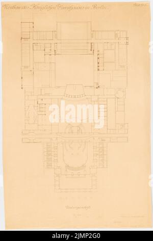 Genzmer, Felix (1856-1929), Opéra royal de Berlin-Tiergarten (30 novembre 1910): Plan d'étage 1: 200. Pause légère sur papier, 97 x 64,6 cm (y compris les bords de balayage) Genzmer, Felix (1856-1929): Königliche Oper, Berlin-Tiergarten Banque D'Images