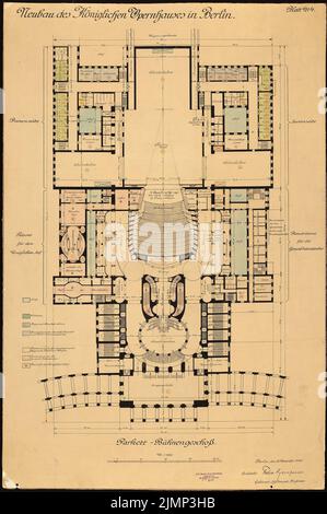 Genzmer, Felix (1856-1929), Opéra royal de Berlin-Tiergarten (30 novembre 1910): Étage 1: 200. Tuche aquarelle sur transparent, 101,1 x 67,1 cm (y compris les bords de balayage) Genzmer, Felix (1856-1929): Königliche Oper, Berlin-Tiergarten Banque D'Images