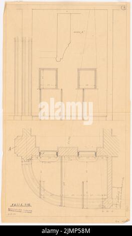Poelzig Hans (1869-1936), salle de concert à Wroclaw. Conversion (09/17/1925): Voir, plan d'étage, caisse détaillée 1:10. Crayon sur transparent, 70,6 x 41,3 cm (y compris les bords de balayage) Poelzig Hans (1869-1936): Konzerthaus, Breslau. Umbau Banque D'Images