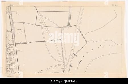 Jansen Hermann (1869-1945), urbanisme à Adana (08,1918): Document de planification carte de la ville en 12 parties, ici fiche 6, 1: 2000, barre d'échelle. Rupture de lumière sur film, 37,5 x 61 cm (y compris les bords de balayage) Jansen Hermann (1869-1945): Stadtplanung, Adana Banque D'Images