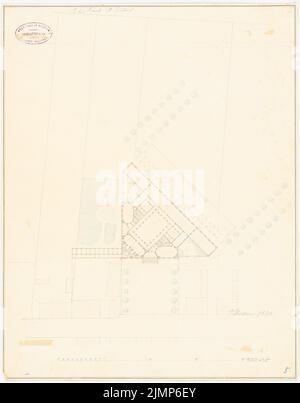 Moller Georg (1784-1852), Kurhaus à Bad Homburg/Höhe. projet 2nd (1830) : plan du site. Encre, crayon aquarelle sur papier, 47 x 36,8 cm (y compris les bords de numérisation) Moller Georg (1784-1852): Kurhaus, Bad Homburg c. d. Höhe. 2. Projekt Banque D'Images