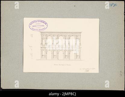 Nohl Maximilian (1830-1863), Palazzo Berilagua, Vérone (26.08.1858): Vue. Crayon sur papier, 21,9 x 30,4 cm (y compris les bords de numérisation) Nohl Maximilian (1830-1863): Palazzo Berilagua, Vérone Banque D'Images