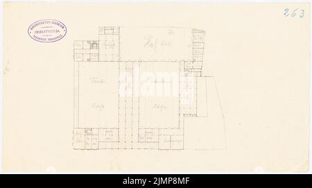 Nohl Maximilian (1830-1863), bourse de Berlin (1858): Plan d'étage. Crayon sur papier, 20,3 x 36,4 cm (y compris les bords de numérisation) Nohl Maximilian (1830-1863): Börse, Berlin Banque D'Images