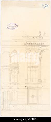 Nohl Maximilian (1830-1863), bourse de Berlin (1858): Vue partielle. Crayon sur papier, 49,4 x 21,7 cm (y compris les bords de numérisation) Nohl Maximilian (1830-1863): Börse, Berlin Banque D'Images