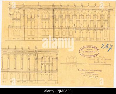 Nohl Maximilian (1830-1863), bourse de Berlin (1858): Vues partielles. Crayon sur transparent, 19,7 x 26 cm (y compris les bords du scan) Nohl Maximilian (1830-1863): Börse, Berlin Banque D'Images