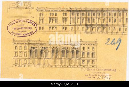 Nohl Maximilian (1830-1863), bourse de Berlin (1858): Vues. Crayon sur transparent, 12,2 x 19,3 cm (y compris les bords du scan) Nohl Maximilian (1830-1863): Börse, Berlin Banque D'Images