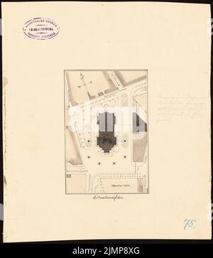 Lucae Richard (1829-1877), New Theatre (Opéra) à Francfort-sur-le-main (1871-1871) : Département 1 : 2000. Tuche aquarelle sur la boîte, 30 x 26,2 cm (y compris les bords de balayage) Lucae Richard (1829-1877): Théâtre Neues (Oper), Francfort-sur-le-main Banque D'Images