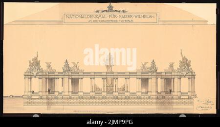 Halmhuber Gustav (1862-1936), monument à l'empereur Guillaume I à Berlin (05.05.1894) : vue sur le côté ouest. Tuche aquarelle sur la boîte, 77,8 x 145,3 cm (y compris les bords de balayage) Begas Reinhold (1831-1911): Denkmal für Kaiser Wilhelm I., Berlin Banque D'Images