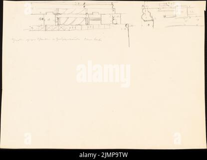 Lehmmübner Paul (1855-1916), Brunnenhaus in Popperode (sans date) : coupe un mur à colombages. Crayon sur la boîte, 24,9 x 34,4 cm (y compris les bords de balayage) Lehmgrübner Paul (1855-1916): Brunnenhaus, Popperode Banque D'Images