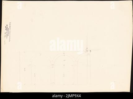 Lehmmübner Paul (1855-1916), fontaine à Popperode (sans dat.) : arches coupées. Crayon sur carton, 25,1 x 35,9 cm (y compris les bords de balayage) Lehmgrübner Paul (1855-1916): Brunnenhaus, Popperode Banque D'Images