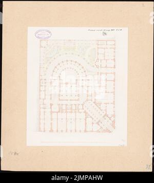 Stier Gustav (1807-1880), maison résidentielle et maison d'édition à Berlin (1847): Grundriss EG. Tuche aquarelle sur la boîte, 47,7 x 42,5 cm (y compris les bords de balayage) Stier Gustav (1807-1880): Wohn- und Verlagshaus, Berlin Banque D'Images