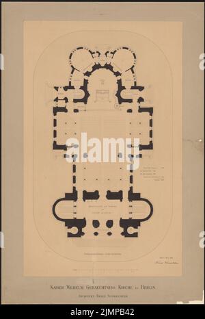 Schwechten Franz (1841-1924), l'église du souvenir Kaiser-Wilhelm à Berlin-Charlottenburg (03,1893): Grundriss Terre étage 1: 100. Encre sur papier, 111 x 74,7 cm (y compris les bords de numérisation) Schwechten Franz (1841-1924): Kaiser-Wilhelm-Gedächtnis-Kirche, Berlin-Charlottenburg Banque D'Images