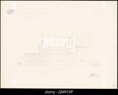 Hoffmann Emil (1845-1901), bureau de district (maison de district) à Marienburg. Compétition mensuelle Mars 1893 (probablement le dessin original) (13.05.1893): RISS vue de rue dans la bande criesel 1: 100. Crayon sur carton, 51,5 x 67,6 cm (y compris les bords de balayage) Hoffmann Emil (1845-1901): Landratsamt (Kreishaus), Marienburg. Monatskonkurrenz März 1893 (wahrscheinlich die Originalzeichnung) Banque D'Images